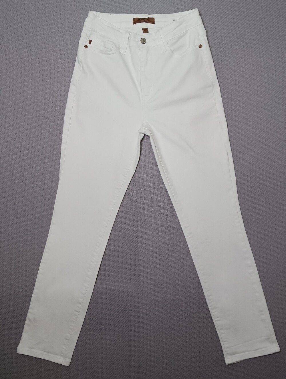 Judy Blue High Waist Boyfriend Fit Jeans Size 5 White Stretch Denim 27X29